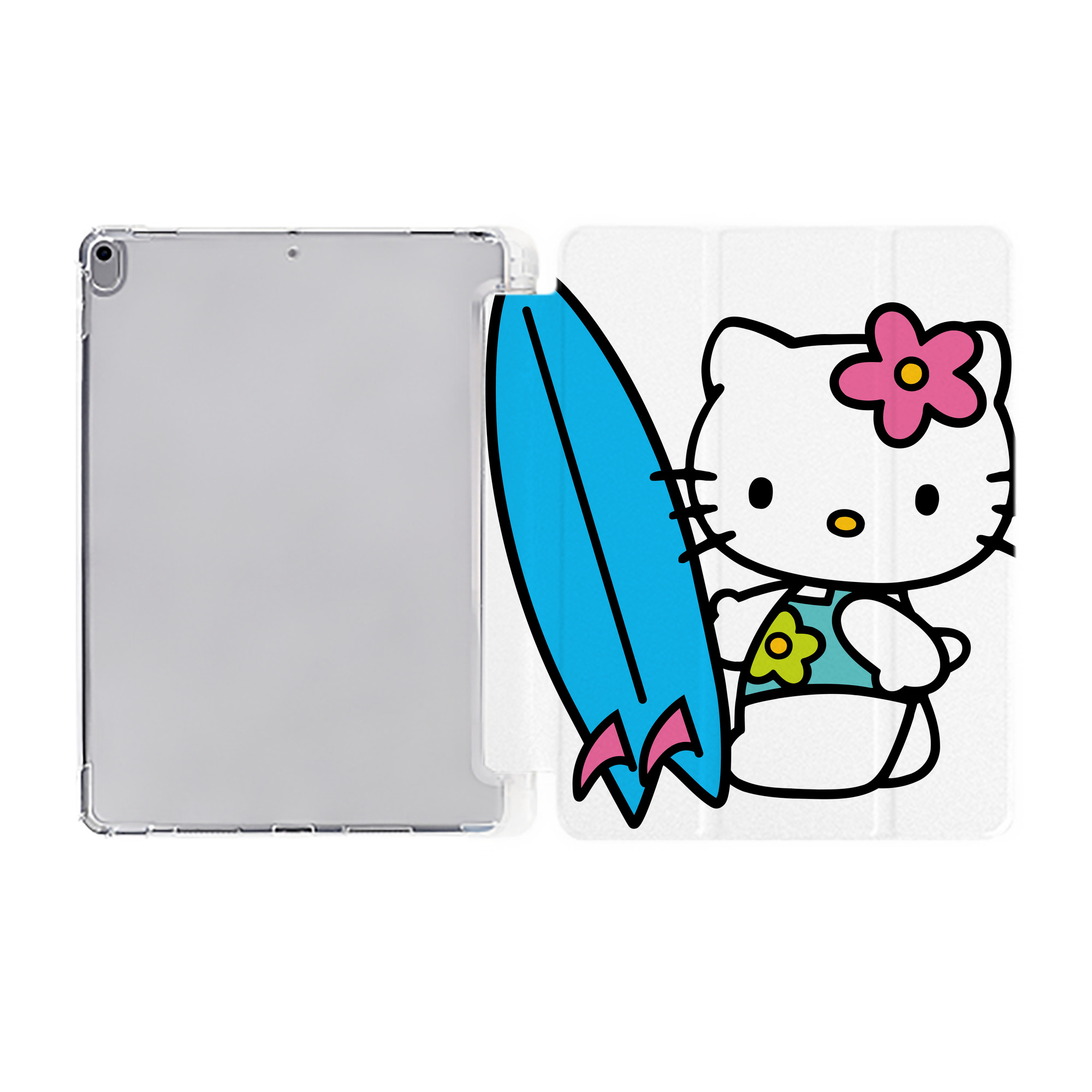 （画像用） Hello Kitty ハローキティ IPad ケース ペン収納付き 三つ折りスタンド PUレザー×シリコン 対応機種9.5/10.5/10.9インチ